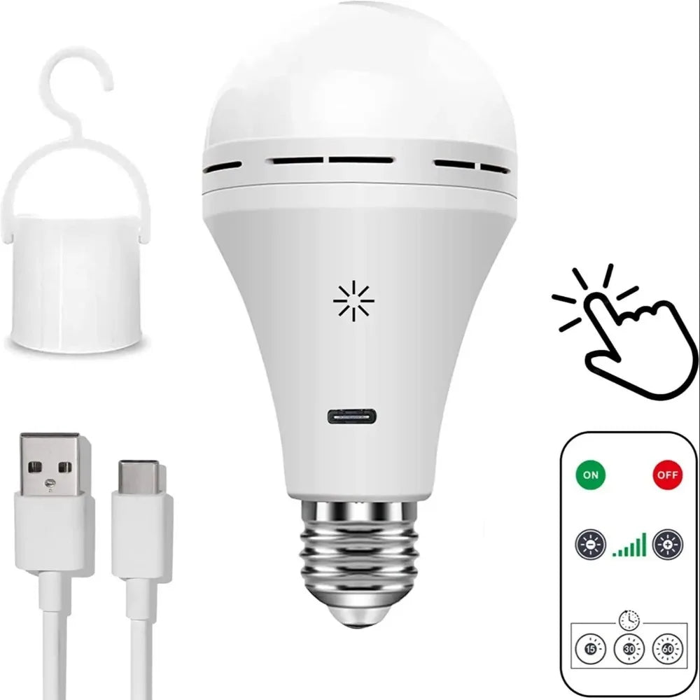 5V USB-C Rechargeable Light Bulb With Remote Control