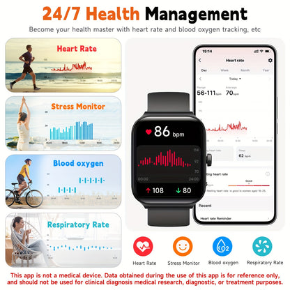 1.95" FAWEIO Smart Watch for Men & Women