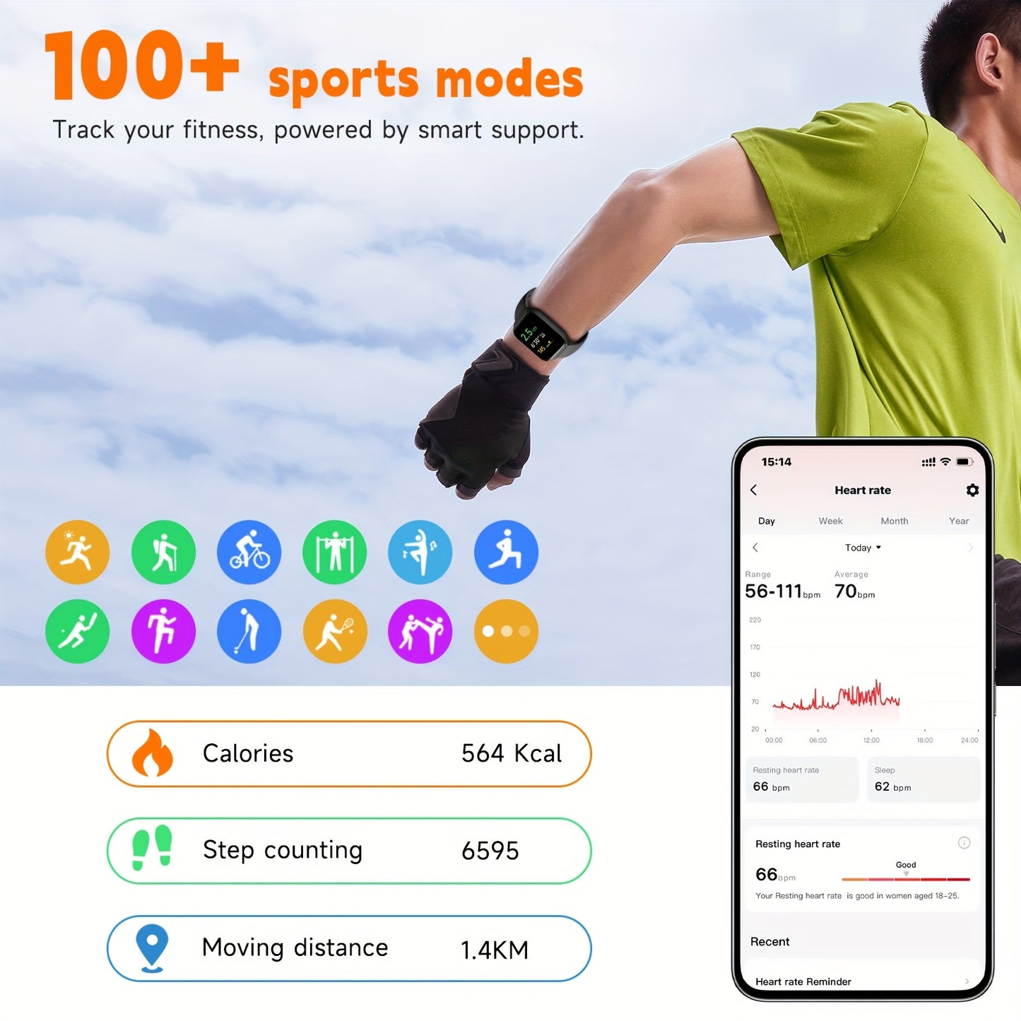 1.95" FAWEIO Smart Watch for Men & Women