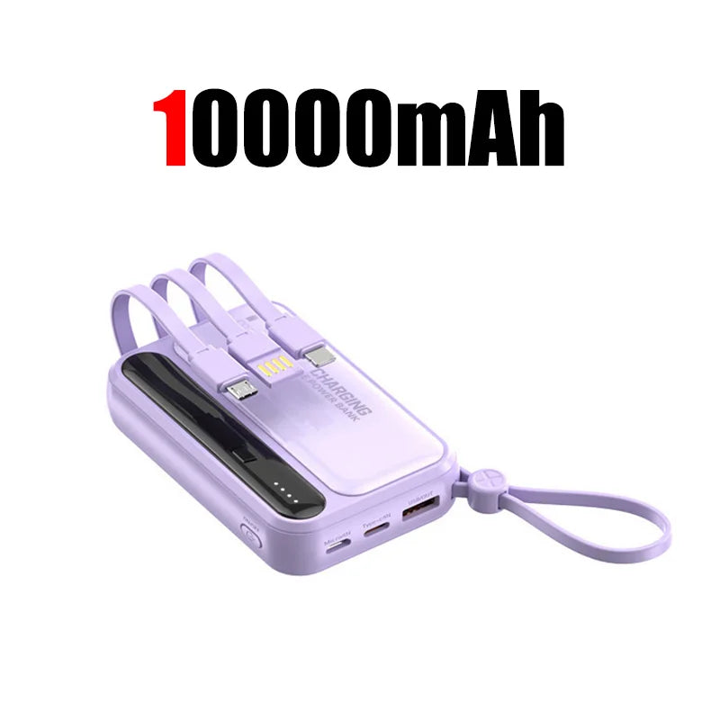 50000mAh Large Capacity Power Bank With 4 In 1  Built in Cables And Digital Display
