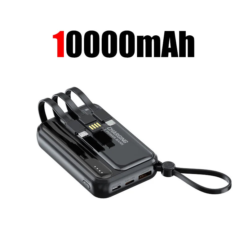 50000mAh Large Capacity Power Bank With 4 In 1  Built in Cables And Digital Display