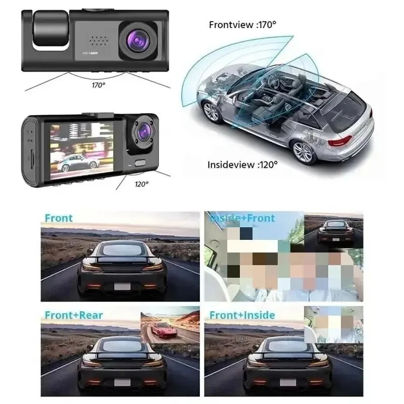 1080P Dash Camera With 2 Inch Screen Front and Inside Dual Cameras
