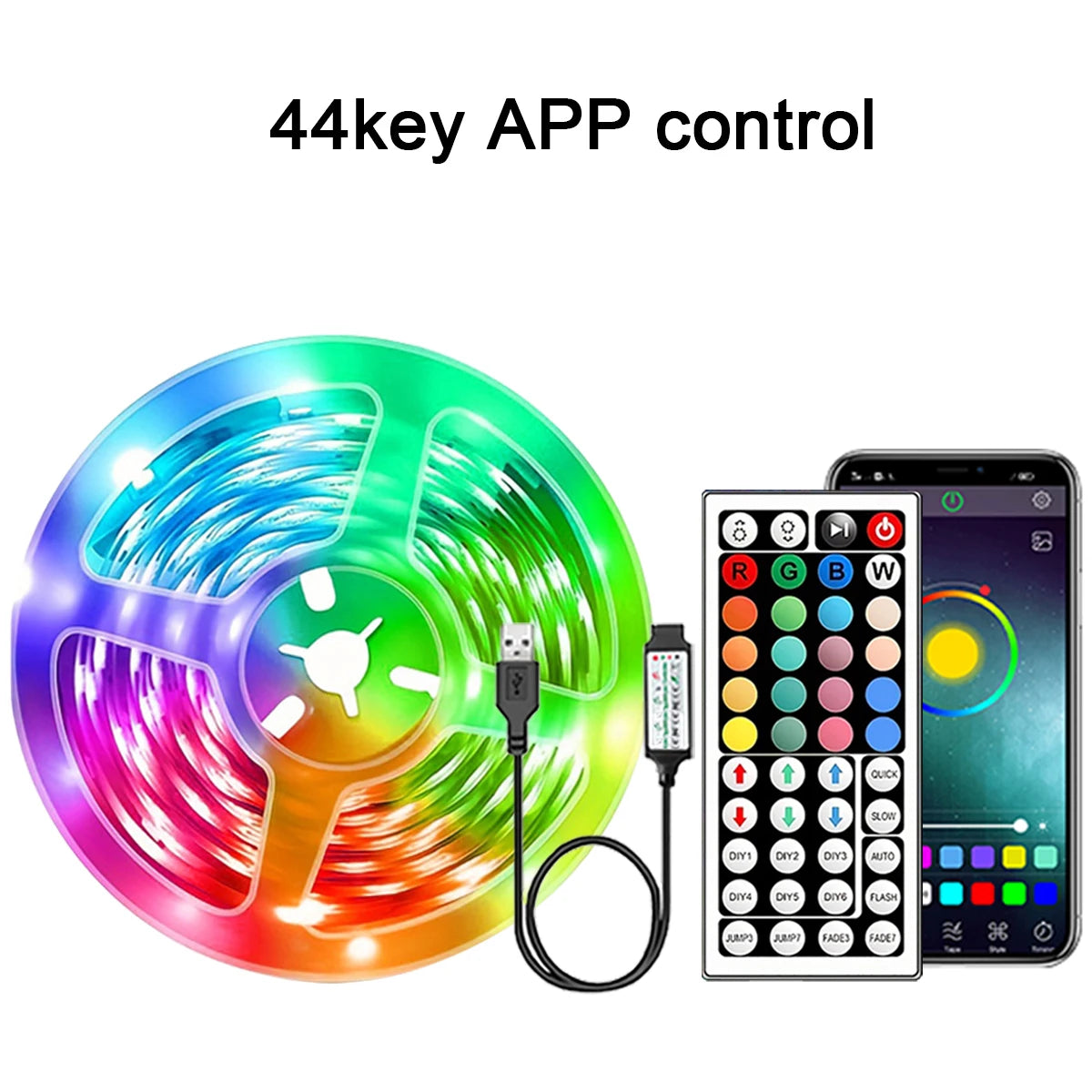 5V RGB LED Strip Lights With App Control