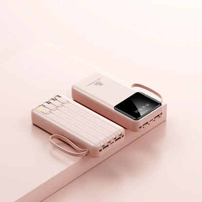 20000mAh Portable Mobile Power Bank With 4 Cables