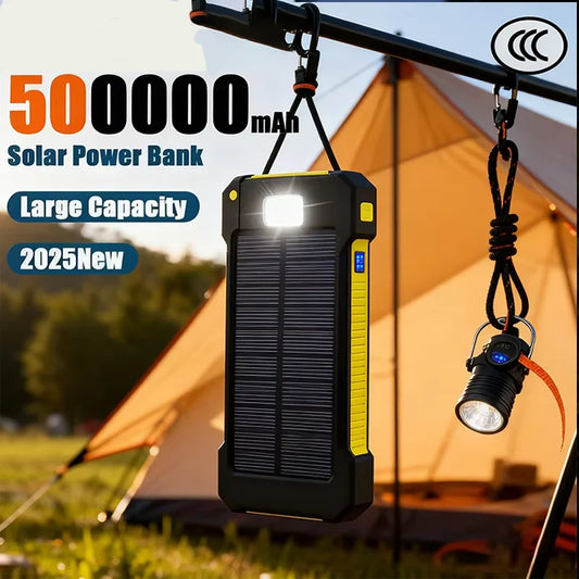 50000 mAh Power Bank With LED Light And Solar Charging