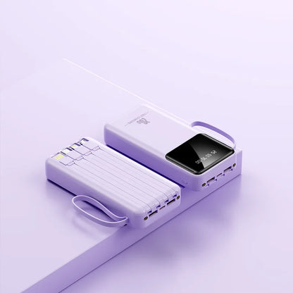 20000mAh Portable Mobile Power Bank With 4 Cables