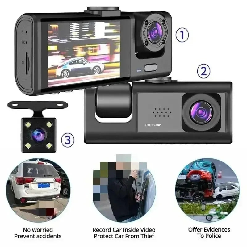 1080P Dash Camera With 2 Inch Screen Front and Inside Dual Cameras