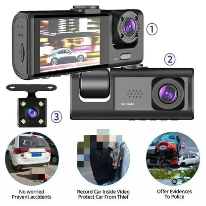 1080P Dash Camera With 2 Inch Screen Front and Inside Dual Cameras
