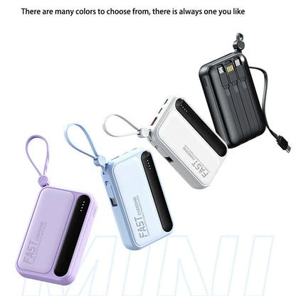 50000mAh Large Capacity Power Bank With 4 In 1  Built in Cables And Digital Display