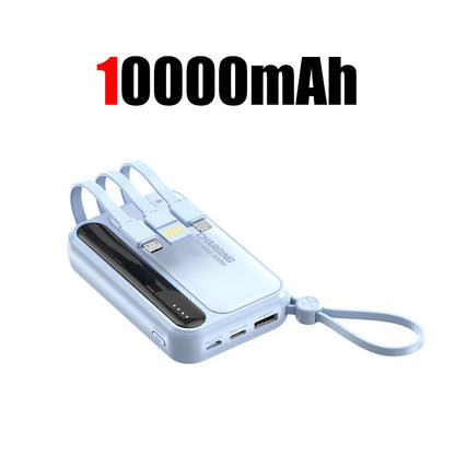 50000mAh Large Capacity Power Bank With 4 In 1  Built in Cables And Digital Display